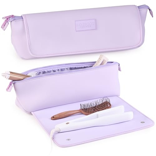 BAREFOOT CARIBOU Hair Tools Travel Bag and Heat Resistant Mat 17, Lilac, 17 Inches, Hair Tools Travel Bag and Heat Resistant Mat