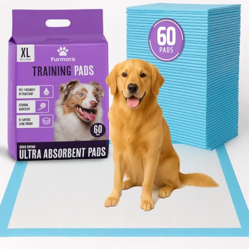 Extra Large Puppy Pads 90 x 70 cm, Pack of 60, | 6-Layer Puppy Training Pads, Pee Pads for Dogs Potty with Leak-Proof Quick-Dry Design