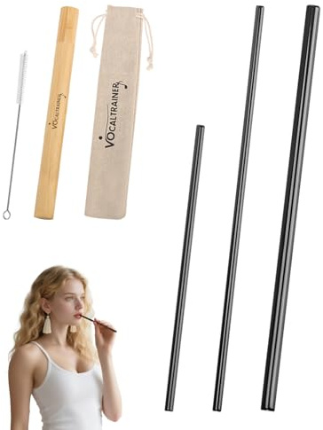 Straw Tool for Singing, Vocal Training Set - Stainless Steel Vocal Trainer for Voice Exercises, 3 Sizes to Improve, Train & Heal Your Voice | Portable & Durable Design