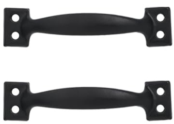 SENRISE 2 Pezzi Maniglia a Tirare, Maniglie a Forma di Arco Retrò in Ferro per Porte per Giardino, Cancello, Cucina (Nero)