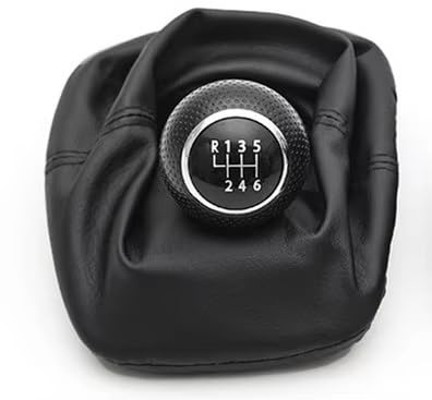 Schaltknauf Für VW Für Golf Für Bora 3 4 5 Manueller Schalthebelkopf 5 6-Gang-Getriebe Schaltknauf Getriebe Mit Staubschutz Autoteil Schaltknauf Auto(SQ-black-002-6-23mm)