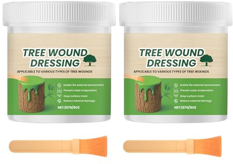 Pemarcy Baumwachs Wundverschluss, 454g Baumbalsam Elastische für Baum Wundverschluss, Wundverschlussmittel für Bäume Schutz Reparatur, für Ziergehölze Obstbäume, Mit Pinsel (454g)