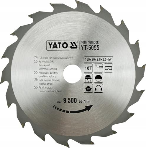 Yato yt-6055 – TCT Sägeblatt-Holz 160 x 18 x 20 mm