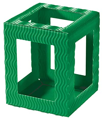 folia 9751/5 - Laternen Rohlinge, Laternenzuschnitte Mini aus Wellpappe, 5 Stück in grün, 10 x 10 x 12 cm, zum Zusammenstecken ohne Kleber, ideal zum Gestalten individueller Laternen oder Tischlichter