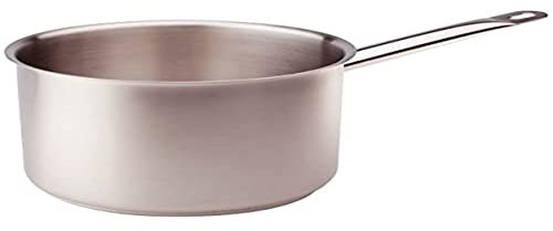 Pentole Agnelli COIX3105E28 Casseruola Alta con Manico, Acciaio, Argento, 28 cm