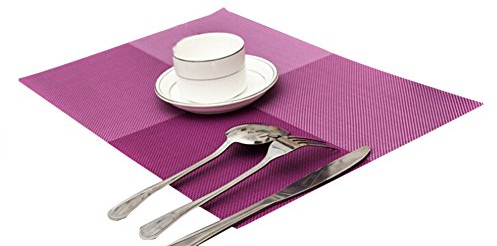 TININNA 4er Set Elegante Bunt Gewebter Tischsets Tischunterlage Platzdecken Platzset Platzmatten Tischmatten lila EINWEG Verpackung