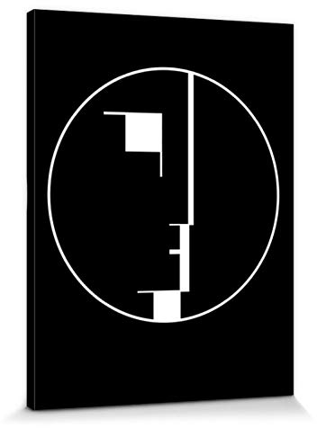 1art1 Oskar Schlemmer Poster Staatliches Bauhaus, Logo, 1922 Bilder Leinwand-Bild Auf Keilrahmen | XXL-Wandbild Poster Kunstdruck Als Leinwandbild 80x60 cm