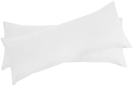 sourcing map Envelope Long Body Pillowcase 2 Pack, Snow White 50cm x 140cm | Microfiber Body Pillow Cover, Pillowcases for Bedroom Use