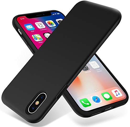 OTOFLY iPhone Xs Max Case,Ultra Slim Fit iPhone Case Liquid Silicone Gel Cover with Full Body Protection Anti-Scratch Shockproof Case Compatible with iPhone Xs Max, [Upgraded Version],Black