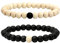 MILAKOO 2 Stück 8mm Holzperlen Armband für Männer Frauen Distanz Armband elastisch