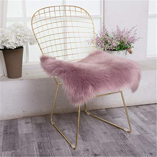 Hava Kolari Wollimitat Teppich Plüsch Sitzkissen Stuhlkissen Quadrat Kunstfell Schaffell Matte Home Decorator Teppiche Kinder Spielen Teppich (Weintraube lila,40 * 40cm)