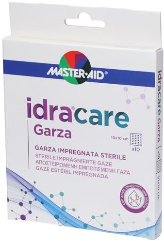 MASTER AID Idracare Garza Impregnata Sterile 10x10cm, 10 Garze