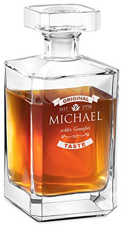 Maverton Whisky Karaffe mit Gravur - Whisky Dekanter - 700ml - Geschenk zum Geburtstag für Männer - echter Genießer