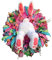 Ostertür Dekorationen Hasen Hintern und Ohren Kranz, Ostern Frühling im Freien Hängen Willkommensschild Kranz Anhang Bastelbedarf, 15,7 x 21,6 Zoll (Mehrfarbig#02)