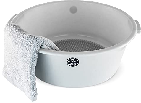 M. Reich - Fussbadewanne - Mit Noppen für Massage - Ideal für ein Fussbad bei Basenkuren, Detox oder zur regelmässigen Entspannung - Inkl. Zusatz von 40 g Basensalz - Groß bis Schuhgrösse 48
