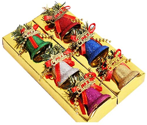 Sechs Stück Weihnachtsglocken Baum Hängende Dekoration Weihnachtsglocke Design Für Weihnachtsbaum 2022 Neujahrsgeschenke Blau-China,4.1cm