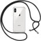 Pnakqil handyband für iPhone XS/X Hülle mit Band, Transparent Weich Silikon Case mit Kordel Necklace, Durchsichtig Anti-Fall Schutzhülle für iPhone XS mit Lanyard, Schwarz