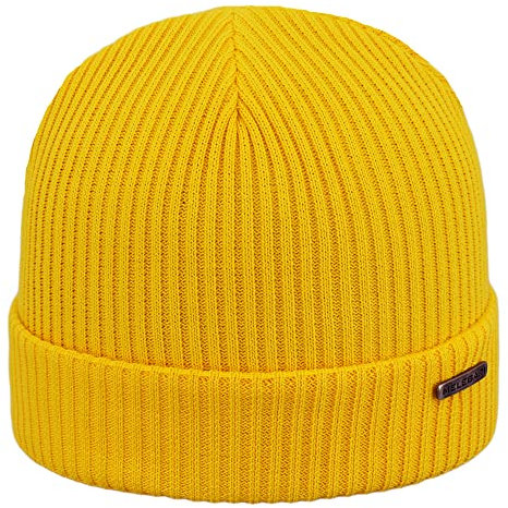 Mütze aus reiner Milano Baumwolle | Unisex | Made in Italy, gelb, S/M