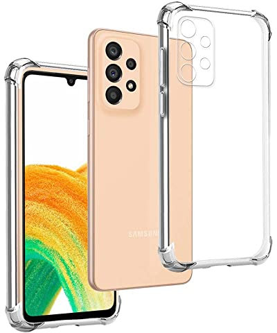 REY Coque Anti-Shock pour Samsung Galaxy A33 5G, TPU Transparent en Silicone Antichoc