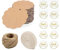 GIRAFEDA 100 Stück Geschenkanhänger Kraftpapier Anhänger Braun Papieranhänger Rund Paketanhänger +Schön Dass Du Da Bist Stempel+30m Hanfseil+4.5m Spitzenband für Weihnachten Hochzeit Geburtstag DIY