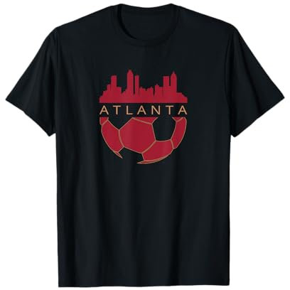 Downtown Atlanta Skyline Vorwahl 404 Georgia Fußballer GA T-Shirt