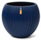 Capi Europe - Vase Boule Groove Colours - 10x9 - Bleu foncé - Ouverture Ø7 - Pot pour l'intérieur - BGVDB101