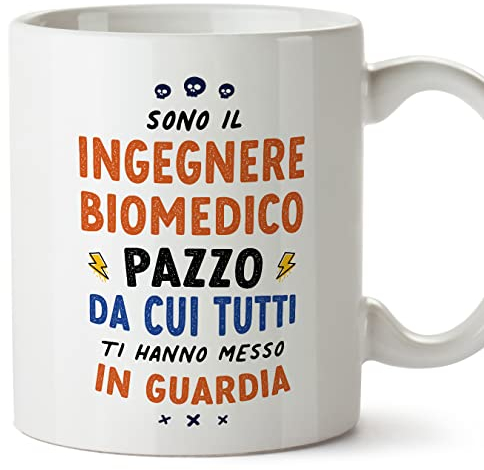 MUGFFINS Tazas para INGENIERO BIOMÉDICO hombre - En Italiano - Tutti ti hanno messo in guardia - 11 oz / 330 ml - Regalo original y divertido