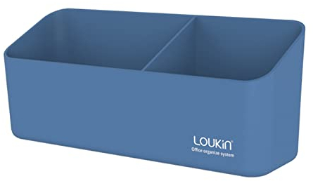 loukin Magnetic and Adhesive Marker Holder, Dry Erase Accessory Tray, Magnetic Storage Organizer for Whiteboard, Glass or Refrigerators (Blue)
