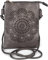 styleBREAKER Damen Mini Bag Umhängetasche mit Blumen Lasercut Cutout Muster und Strass, Schultertasche, Handtasche 02012367, Farbe:Antik-Grau