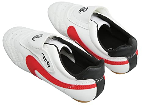 Cosiki Scarpe Taekwondo, Scarpe Taekwondo Unisex Traspiranti con Finiture Rosse per la Boxe (41)