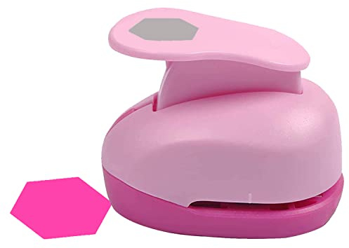 Sechseckiger Papierstanzer 7,6 cm – großer Stanzer für Papierbastelarbeiten, sechseckige Locher für Karton, Geschenkverpackungen, Grußkarten und Sammelalbum