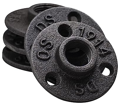 SBTRKT 8PCS DN20 3 Löcher Flansch Metall for Möbel Flansch Gewinde Industrie Dunkelgrau Steampunk Fitting
