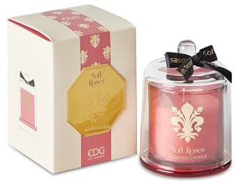 EDG - Goldlily Candela con Cupola in Vetro 13cm Soft Roses Rosa