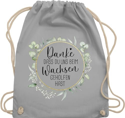 Turnbeutel Rucksack - Erzieherin - Taschen - Danke dass du uns beim Wachsen geholfen hast I Geschenk Erzieher Kita I Danke Geschenk Tagesmutter - Unisize - Hellgrau - abschied tasche ich bin