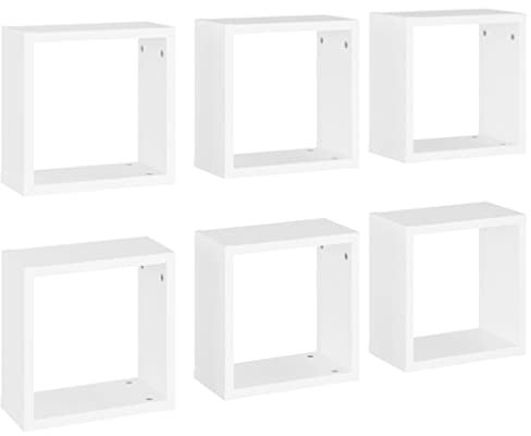 vidaXL 6X Würfelregal Wandregal Hängeregal Cube Lounge CD Regal Dekoregal Bücherregal Schweberegal Wandboard Regalwürfel Weiß 30x15x30cm