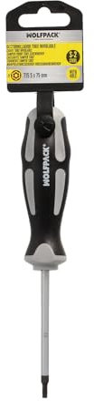 WOLFPACK LINEA PROFESIONAL Destornillador Torx Acero S2 Mango TPR Bimaterial T15 Ø 5,0 x 75 mm