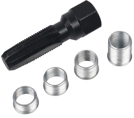 JNNJ Zündkerzengewinde-Reparaturwerkzeug, M14 X 1,25 Reparatursatz Für Zündkerzengewinde, Zündkerzenhalter Mit Gewinde Und 4 Zündkerzeneinsätzen, Für 14mm Zündkerzen