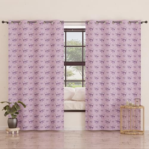 PETTI Artigiani Italiani - Tende a Pannelli per Interno con Anelli 2 Pezzi 140x280cm, Tenda Camera da Letto e Soggiorno Oscuranti Isolanti e Moderne, Fiocco Lilla, 100% Made in Italy