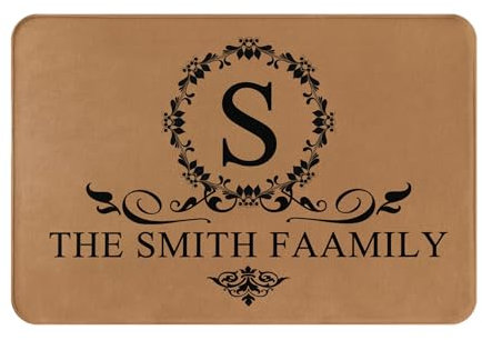 Personalised Door Mat - Customized Welcome Door Mat - Personalized Add Your Own Text Name on Doormat - Customised with a Message of your choice - Custom Rug Pad for Foyer Front Porch Back Door Patio