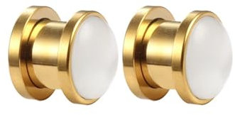 Whoiy Ohr Tunnel 10mm Edelstahl, 1 Paar Tunnel Ohrringe Gold Opale Ohrschmuck Schraub Flesh Ohrstecker Plug Expander Ohrpiercing