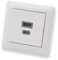EBROM USB-C und USB-A Unterputz Steckdose/Lader, 45+15 Watt Leistung – Schnellladefunktion für Wearables, Smartphones Tablets + Gira System 55 reinweiß glänzend Rahmen 021103