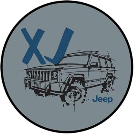 Jeep Sticker XJ Siebdruck-Vinyl-Aufkleber, rund, 10,2 x 10,2 cm