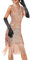 Minetom Femme Robe De Cocktail Paillettes Col V Sans Manche Flapper Charleston Vintage De Bal Soirée Pour Années 20 Gatsby A Rose S