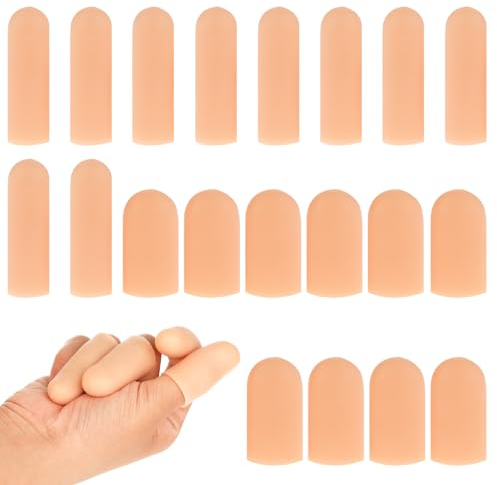Abeillo Fingerschutz, 20 Stück Fingerschutz Silikon, Gel Fingerlinge, Daumenschutz, Fingerschutz Bei Verletzung, Fingerkappen für Rissige Hände, Ekzemhaut, Arthritis-Schmerzlinderung