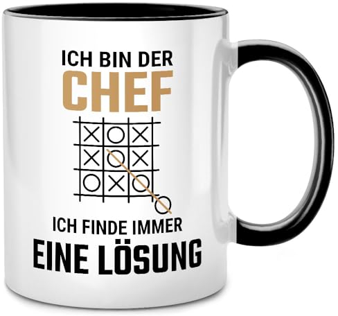 Seness Ich bin Chef finde Lösung, lustige Tasse XXL Büro Gadgets Arbeit, Abschied bester Chef der Welt, Geschenke für Männer, Abschiedsgeschenk Kollegen, Geschenkideen für Chefin, Geburtstag Boss