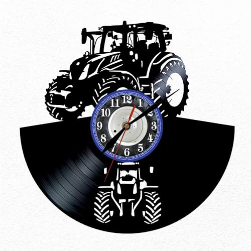 VINY WOODY Amerikanische Traktor-Uhr aus Vinyl, Landwirtschaft, Wanddekoration, originelles Geschenk