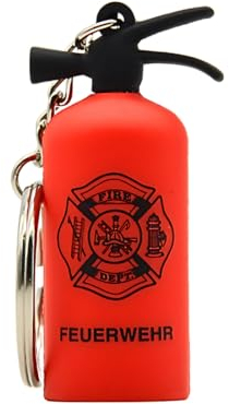 KEYSPACE Schlüsselanhänger Feuerwehr Feuerlöscher 3D Authentisch Feuerwehr Geschenke für Männer und Frauen Feuerwehr Zubehör Feuerwehr Schlüsselband
