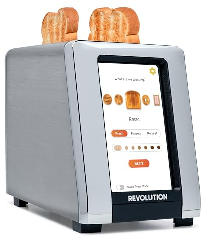 Revolution R180 Connect Touchscreen Smart Toaster with High-Speed InstaGLO Technology – Choose from 6 Bread Types, 7 Browning Levels, & Toastie Press Mode (Stainless Steel, 2-Slice)