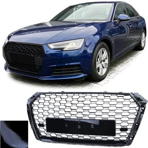 Griglia Sportiva A Nido D'ape Senza Emblema Nero Lucido compatibile per Audi A4 B9 8W 15-19