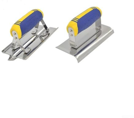 Emiif Ensemble de coupe-bordures pour béton – Rainureuse et bordure en béton – Outils à main pour béton – Outil manuel de maçonnerie en acier inoxydable – Kit de finition ciment pour lisser, couper